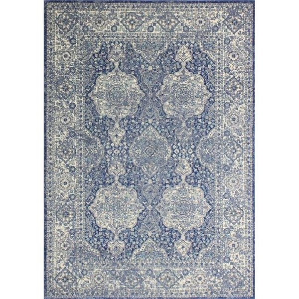 Bashian Bashian E110-DKBL-5X7.6-5363 Everek Collection Floral; Oriental Transitional Polypropylene Machine Made Area Rug; Dark Blue - 5 ft. x 7 ft. 6 in. E110-DKBL-5X7.6-5363